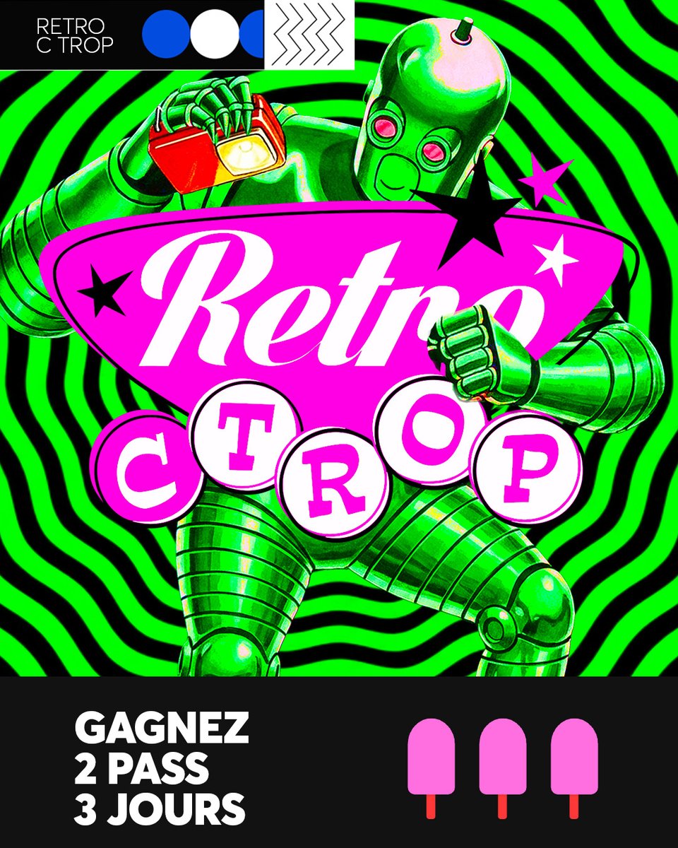 TicketmasterFR's tweet photo. #CONCOURS
Gagnez 2 pass 3 jours pour Retro C Trop ! Pour participer :

• Abonne-toi à @ticketmasterfr 🤖
• Dis-nous en commentaire qui tu veux emmener avec toi

Tirage au sort mardi 23 juin à 12h
Programmation 👇 https://t.co/kxFWlrdCpP