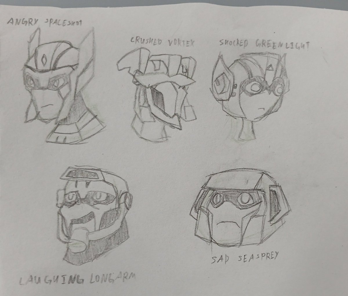 123Darken's tweet photo. A few main cast sketches
Space-Shot, leader of our group
Green-Light, playful medic
Long-Arm, old technician
Sea-Spray, shy diver
And...
Vortex, aggressive dude
#PWG #Transformers #TheTransformers #TransformersRBM #Maccadam #Concept #ConceptArt #Sketch #FanArt #SpaceShot #Vortex https://t.co/JYmT0urJ23