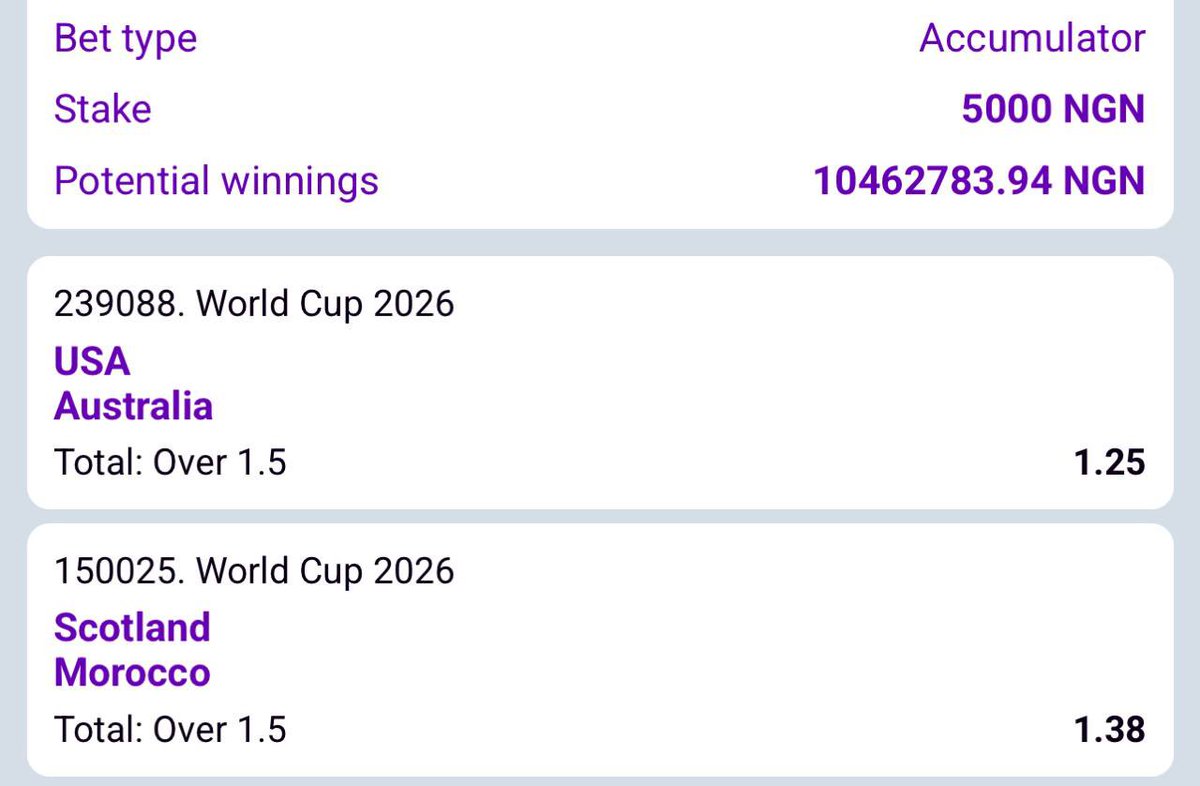 mansyboom's tweet photo. 🏆🏆🏆🏆
WORLD CUP 1.5 ⚽️⚽️

SOFT 2k odds 
BOOM ON BETJAM

2k➡️K7SLL

Not on BETJAM??
Register and fund 

https://t.co/pjJJMD6dvj

For 100% welcome bonus 
Use promocode:MANSY https://t.co/uQYFp8LXYL