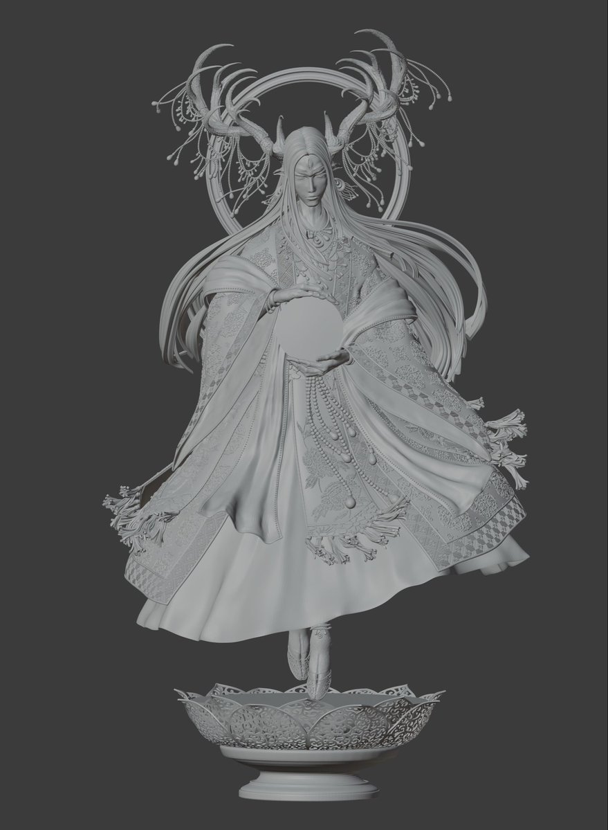 mori_blender's tweet photo. 鹿さん全体像！モデリングは一旦完成です。
全体的なシルエットや模様など、自分なりに華やかさを目指しました https://t.co/NaVCmJX9jb
