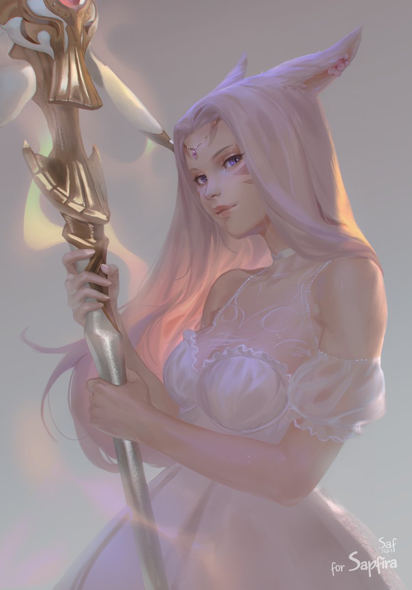 Sapfiraa92's tweet photo. Soft heart, powerful light. My sweet Miqo'te 

#ffxivart https://t.co/8aI42SZSkT