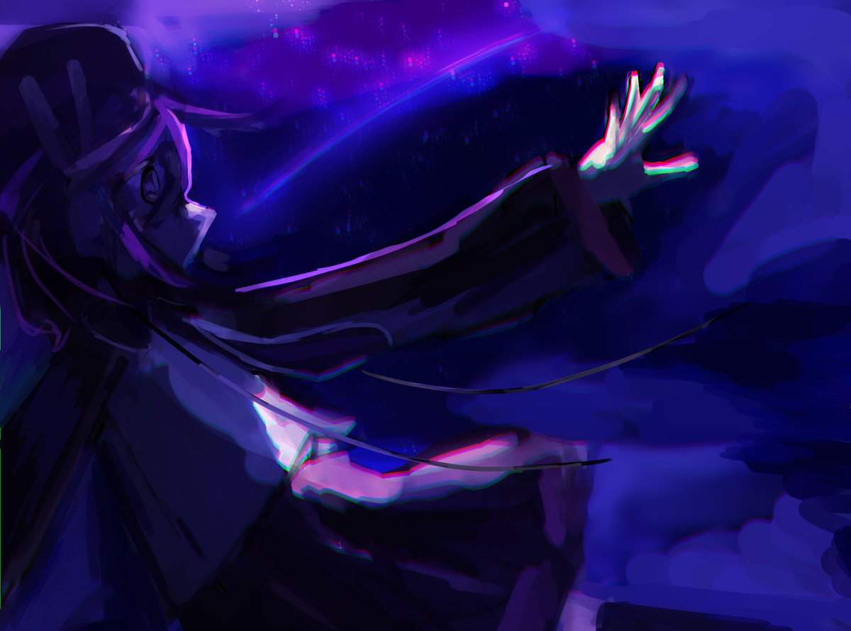 U32K1's tweet photo. ワンドロ day4
夜空の下で https://t.co/vizAya5QqG