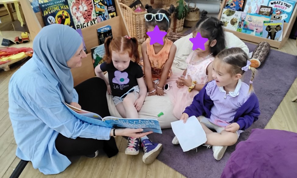 BPrimary's tweet photo. STAIRS in action! Our Nursery children demonstrated shared attention and collaborative learning as the practitioner highlighted key features within the text. Children later returned to the text independently, showing curiosity, self-motivation and ownership of their learning #EEF https://t.co/1PfeNOKr95