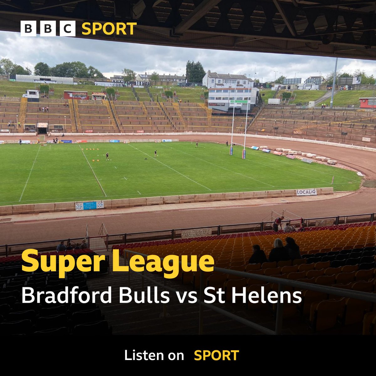 bbcmerseysport's tweet photo. ๐ @OfficialBullsRL ๐ @Saints1890
๐ @SuperLeague
๐ Odsal Stadium
๐ Kick-off 8pm
๐ @philkinsella & @alanhunte
#๏ธโฃ #SLBraStH #BBCRL #SuperLeague
๐ง Online โก๏ธ https://t.co/40DQUdbOIt https://t.co/jMwaBulh3O