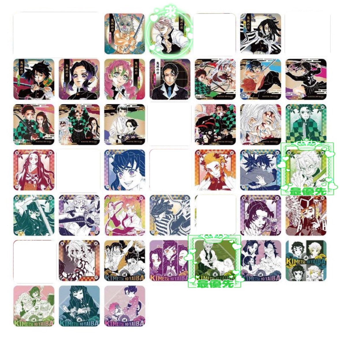 setsune_'s tweet photo. 【交換】鬼滅の刃 アートコースター 第2弾

譲▶︎伊之助、伊黒、義勇、しのぶ、蜜璃、無惨、炭治郎、カナヲ、禰豆子、煉獄、愈史郎＆珠世、無一郎、童磨、獪岳、善逸、玄弥、胡蝶三姉妹、恋雪＆猗窩座

求▶︎実弥

50パック予定
郵送、横浜/都内手渡し
纏めて優先
比率違い可 https://t.co/PwOwuWNdnA