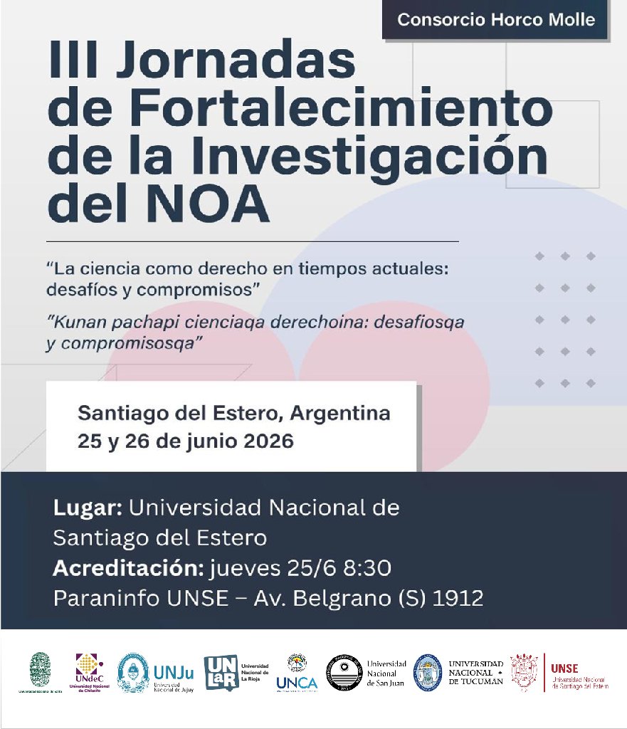 SCAIT_UNT's tweet photo. III JORNADAS DE FORTALECIMIENTO DE LA INVESTIGACIÓN DEL NOA

#SCAIT #UNT #ODS4 #ODS9 #ODS17 https://t.co/g00T5RKoyF