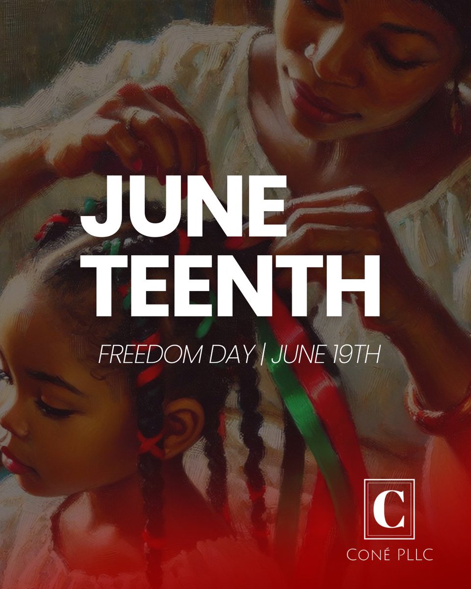 ConePllc's tweet photo. Today, we celebrate Juneteenth or Freedom Day. An important part of Texas and American History, where we reflect on a pivotal moment in the nation's journey toward granting freedom and equality to all citizens.

🌟Visit https://t.co/A9K1CUyX52 for more information!

 #juneteenth https://t.co/G3Qbl7dpTe