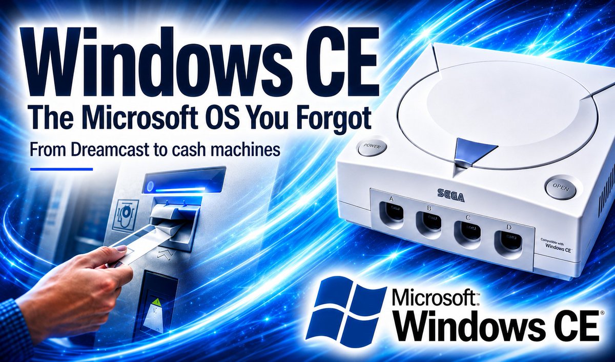 AmigamagazineGA's tweet photo. From pocket PC to Sega Dreamcast: the complete history of Windows CE https://t.co/mC1VpCxslV #WindowsCE #Microsoft #Sega #Dreamcast #RetroGaming #PocketPC #WindowsMobile #EmbeddedSystems #ATM https://t.co/n78dbJWe5B