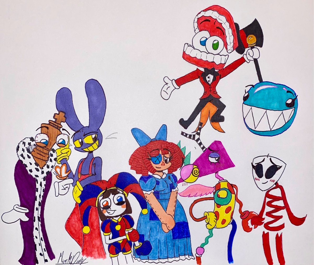 WanderDragon99's tweet photo. It’s time to put on one last show 🎪
#Pomni #Ragatha #Jax #Kinger #Zooble #Gangle #Caine #Bubble #TheAmazingDigitalCircus #TADC #TADCFanArt https://t.co/THaBbr2Qmr