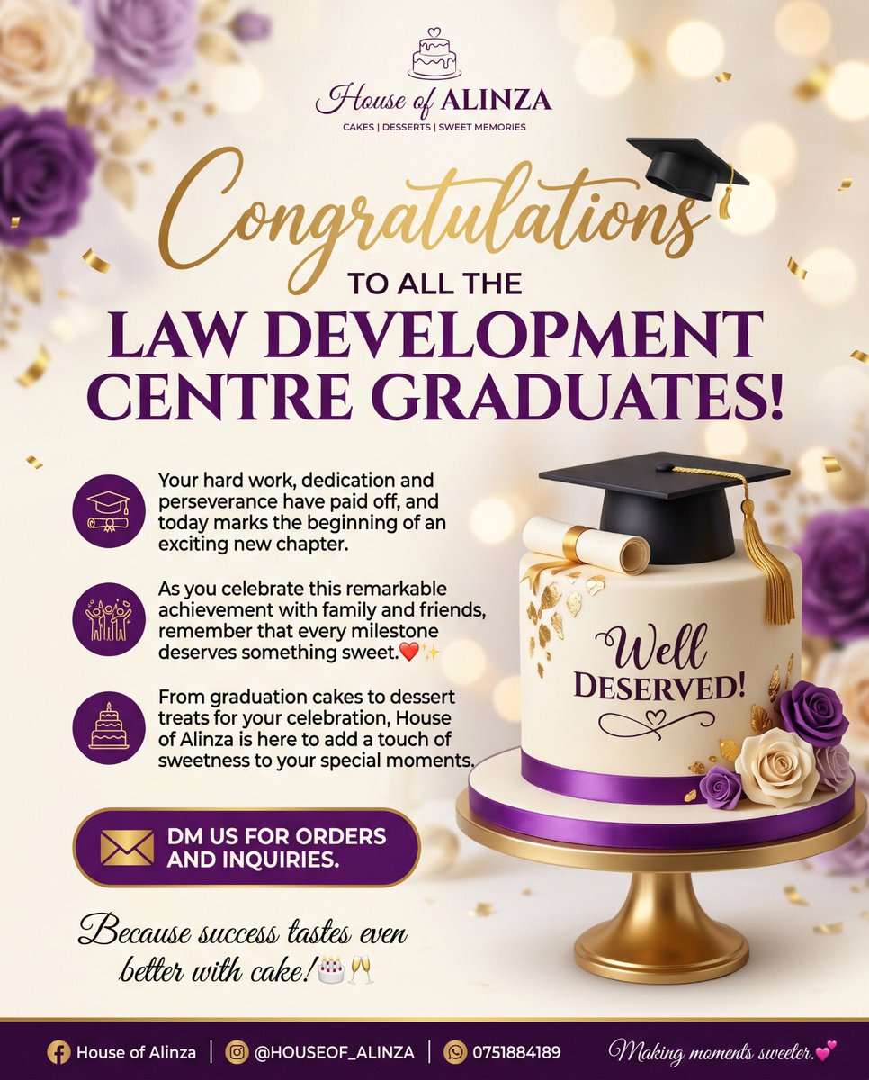 HouseofAlinza's tweet photo. Congratulations Our Fresh Legal Experts!🥳🥳
#LDCGraduation2026 |#LDC53rdGraduation https://t.co/Jb5XtbPo5E