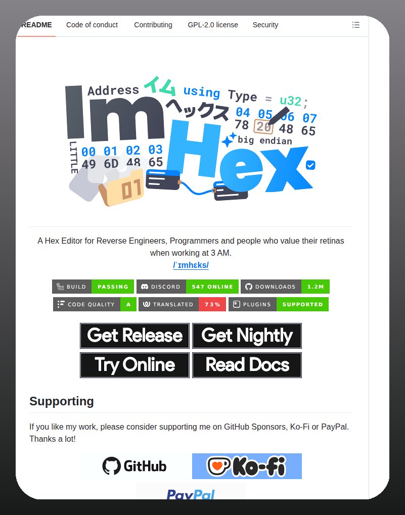 tom_doerr's tweet photo. Hex editor designed for reverse engineers

https://t.co/fFKFWDXDS4 https://t.co/xqSwAAYa7N