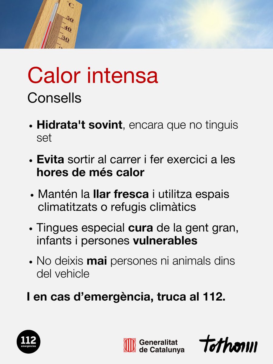 Consells d'autoprotecció davant la calor