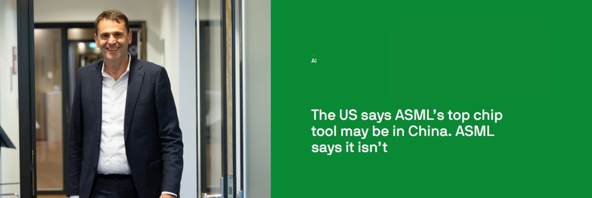 Muzamil_AI's tweet photo. You've never heard of ASML.

But without them, no Nvidia chips.
No Apple chips. No advanced AI. Nothing.

They make the ONLY machines on Earth
capable of printing advanced semiconductors.

$700B company. Zero competitors.

20 years to build what nobody else could.

Now the US says one of their machines
may have illegally reached China 🇨🇳

@ASMLcompany  says impossible.

Government won't show evidence.

The most important company in AI
you've never heard of, is now at the center
of the biggest geopolitical tech battle alive.

Follow @Muzamil_AI  I simplify stories
like this daily