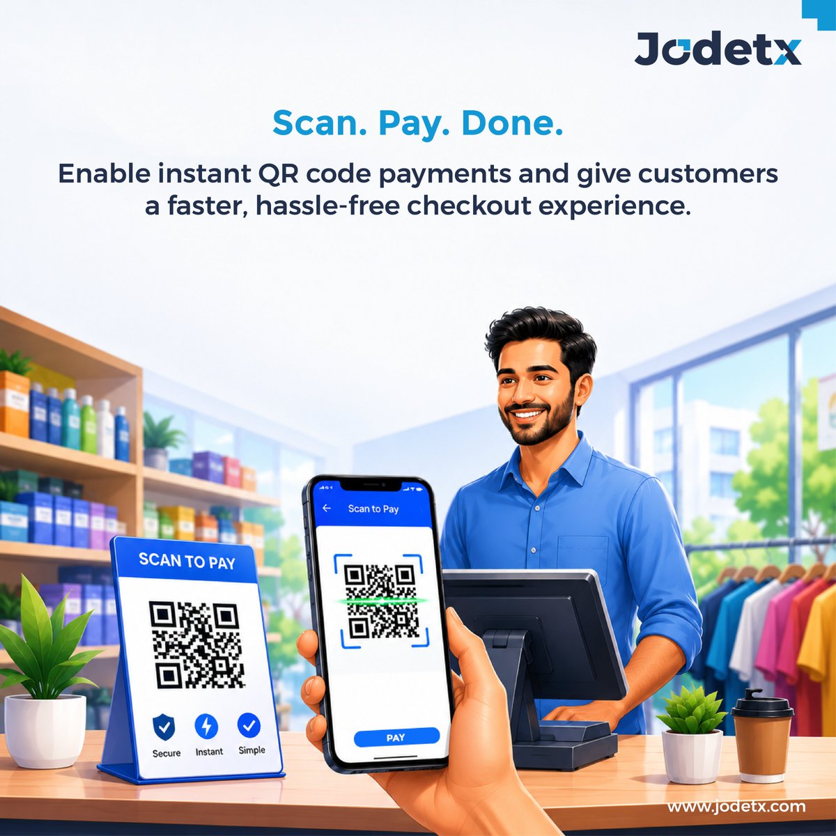 Jodetx_tech's tweet photo. 💳Accept payments instantly with a simple QR code.
Fast, secure, and hassle-free transactions for every business. Give your customers a seamless payment experience while growing your business with smart digital payments.
#ScanPayDone #QRCodePayments #DigitalPayments #Fintech https://t.co/YGOCjqT96S