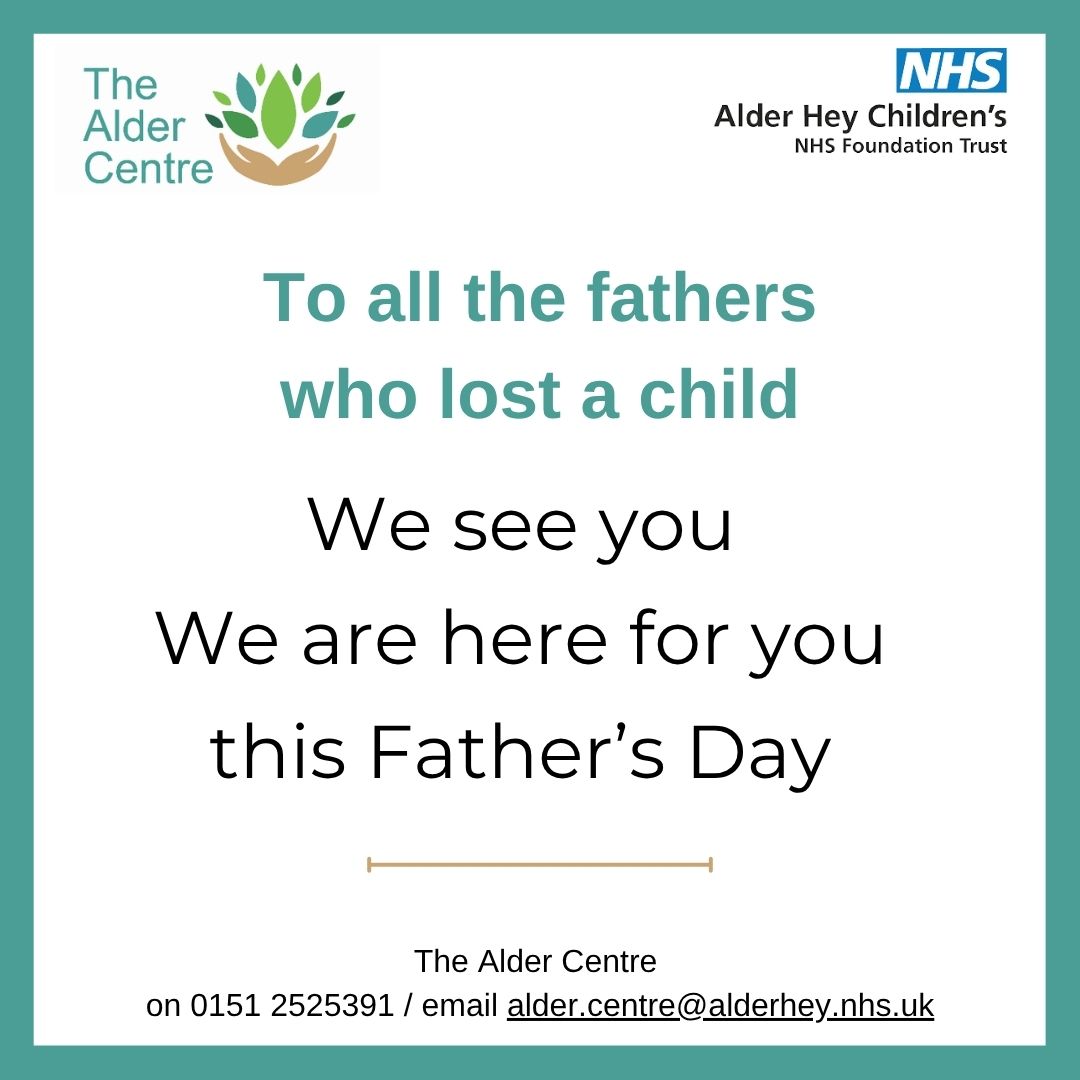 AlderCentre's tweet photo. We are here for you this Father's Day. The Child Death Helpline @ChildDeathHelp 0800 282 986 is open from 7pm to 10pm.
#fathersday #bereavedfather #bereaveddad #youarenotalone #childloss #babyloss #helpline #volunteer https://t.co/mc4u4QyOVn