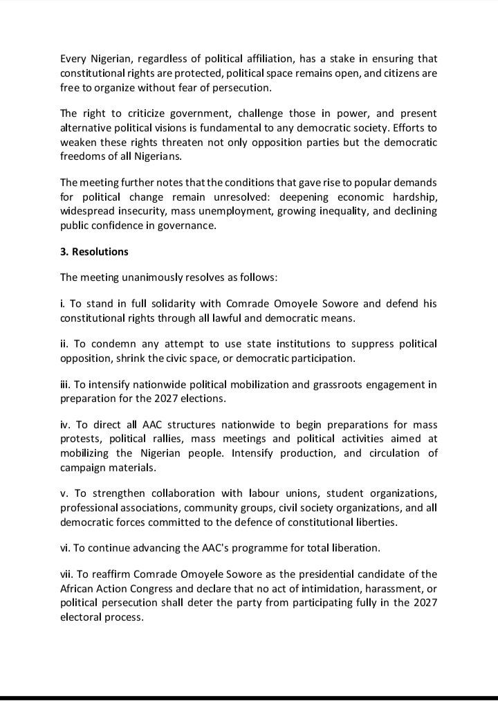 aacparty's tweet photo. No amount of judicial manipulation, political harassment, or state intimidation will stop AAC from challenging injustice, winning power, and advancing the struggle for the liberation of the Nigerian people in 2027.

#AACOurParty https://t.co/syhW4nCLaN