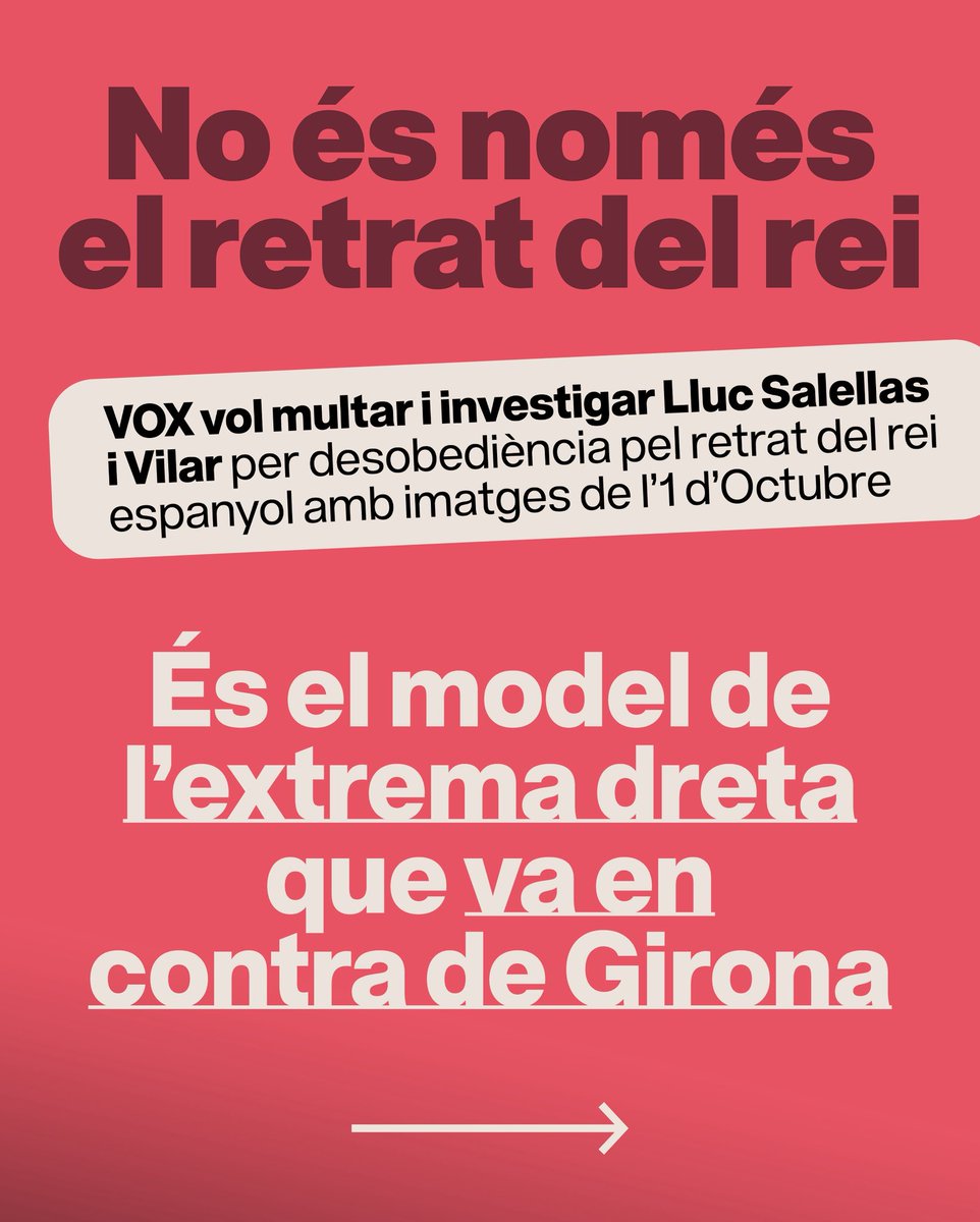 GuanyemGirona's tweet photo. ❗ Dos models oposats. 

L’extrema dreta per retallar drets i per Espanya

Nosaltres per Girona i la seva gent https://t.co/dzsZpltn8f