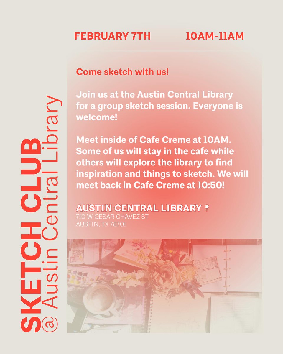aiaaustinep's tweet photo. Thank you to everyone who came out for sketch club last Saturday! What s great way to relax and fill up a page. Keep your eyes peeled for information about our next one on May 2nd! https://t.co/pbC9wneHBY