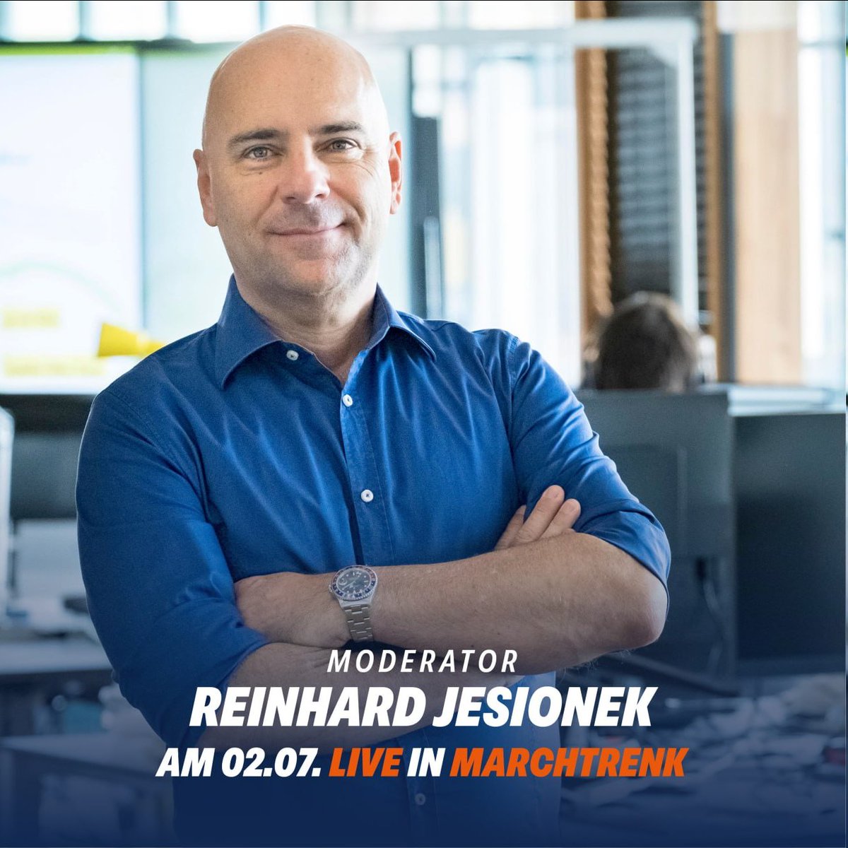 mfg_oesterreich's tweet photo. 📣4. #APCU am 2.7.  👉 Mit dabei: Reinhard #Jesionek
Ehemaliger ORF-Moderator, Romy-Preisträger, Medienprofi und kritischer Beobachter politischer Kommunikation.
Er weiß, wie öffentliche Meinung entsteht, gelenkt und verstärkt werden kann.

🎟 Infos: https://t.co/vhHAYMihp0

#MFG https://t.co/1CXxCtuVFV
