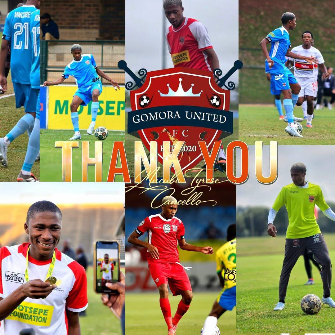 Football__Stage's tweet photo. Gomora United FC bid farewell to Tyrese ‘Cancelo’ Mncube who is headed to Lamontville Golden Arrows in the Betway Premiership. https://t.co/LMuwndTAGK