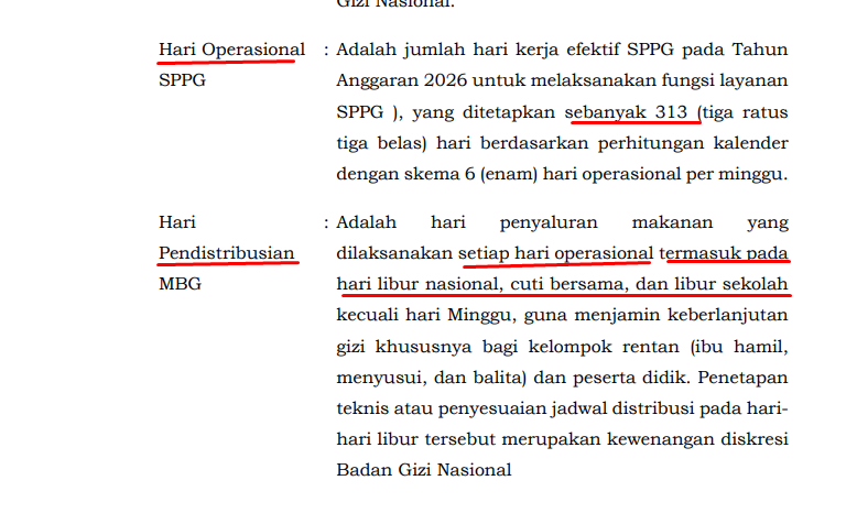 ferrykoto's tweet photo. Juknis BGN ini yang jadi dasar kontrak PKS dengan Yayasan-Mitra program MBG.

Jelas sekali dari juknis ini sudah dirancang uang negara/APBN terus mengalir Rp6juta perhari, selama 311 hari dalam setahun. Tak peduli anak sekolah atau libur, harus dibayar dan beroperasi.

Heran, Juknis dan PKS seperti ini koq bisa disetujui dan lolos dari Presiden Prabowo. 

Jelas-jelas ini membuat APBN bocor terang2an.