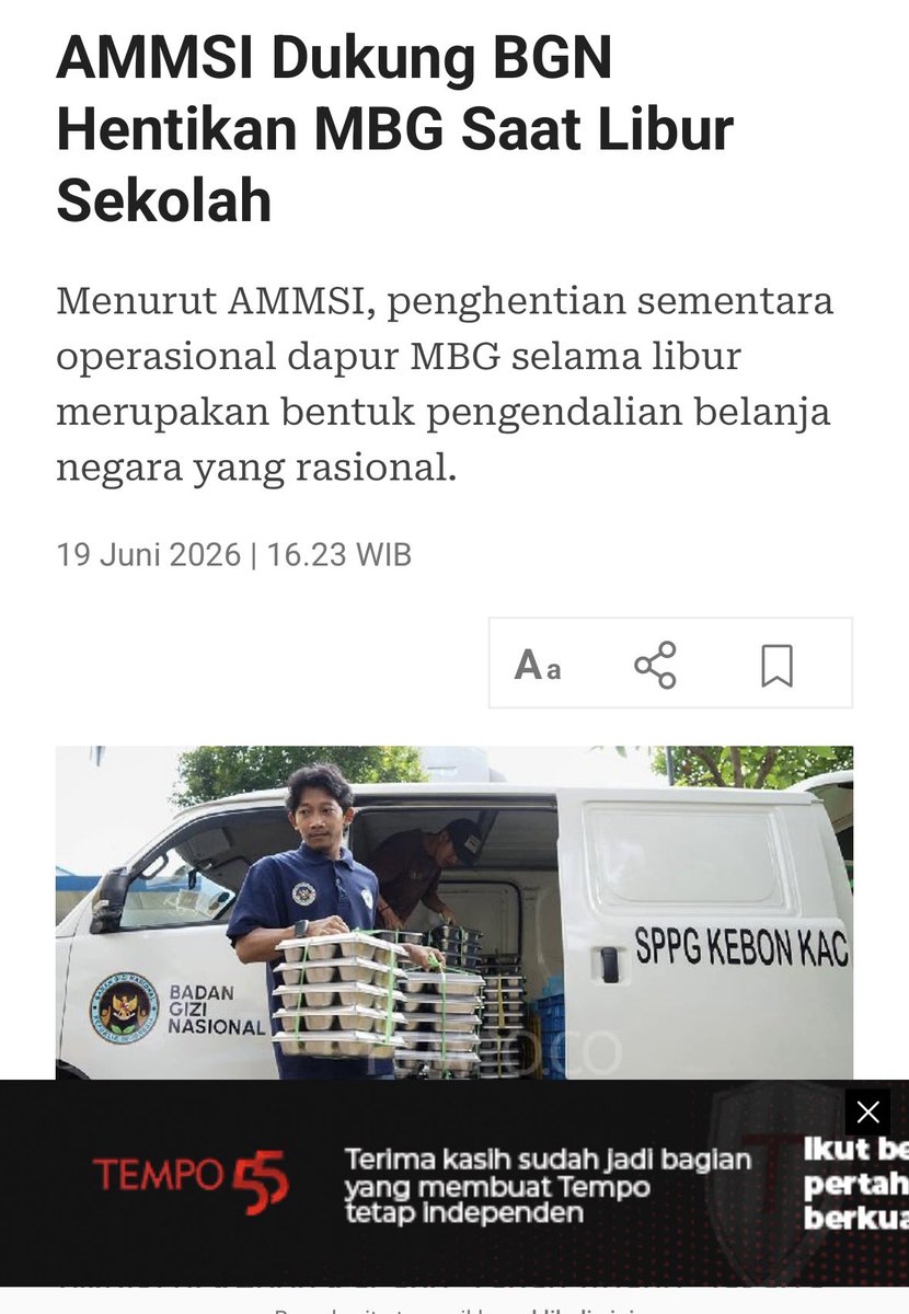 RD_4WR1212's tweet photo. Kalau bicara #EfisiensiMBG, jangan setengah-setengah. Mitra MBG mendukung keputusan BGN menghentikan sementara operasional dapur saat liburan sekolah demi menghindari pemborosan anggaran. Tapi kalau mau benar-benar efisien, dapur-dapur yang lahir dari praktik jual beli titik juga harus ditertibkan dan ditutup. Program sebesar ini butuh tata kelola yang bersih, bukan ruang untuk cari cuan dari celah sistem.