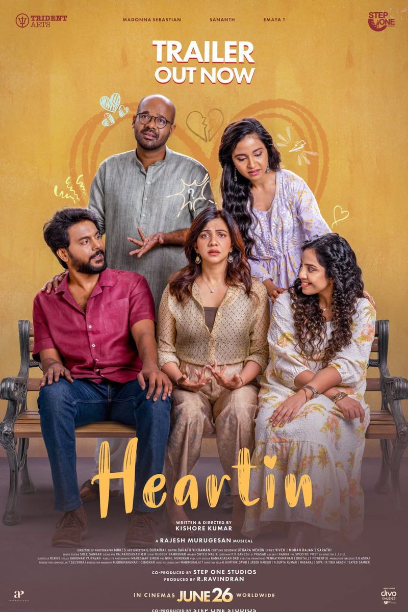 Nelson_Ji's tweet photo. Refreshing trailer with colorful visuals and energetic music 🤩👌🏽
Can't wait for next friday to catch this on big screen 🎉 @kishoredir
▶️ https://t.co/INhC1IrzQD
#Hearting in cinemas from 26th June ❤️ https://t.co/P9qXgYEgVr