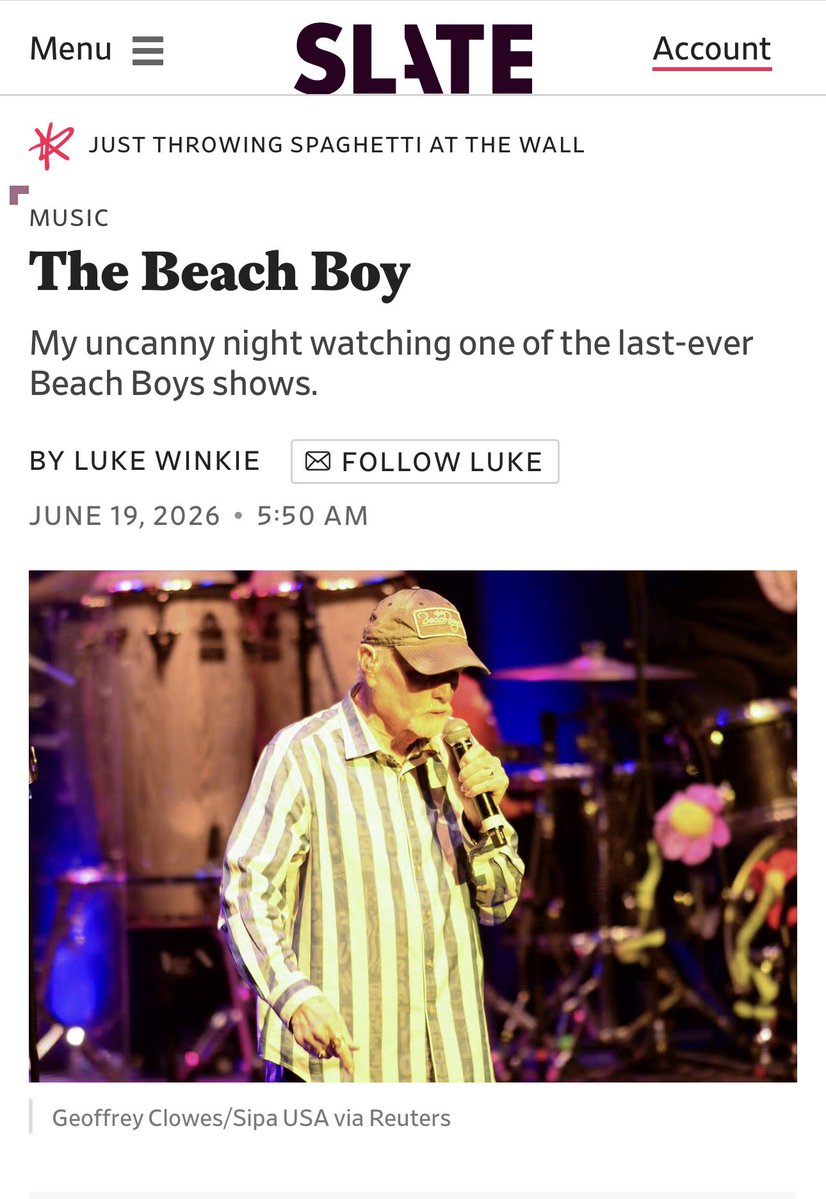 luke_winkie's tweet photo. I took a trip to one of the last-ever Beach Boys shows, a band that now consists of only one original member -- the eternally controversial Mike Love. I wanted to witness the end of an American institution. Unsurprisingly, it's ending badly. https://t.co/VgKA4rUY0y