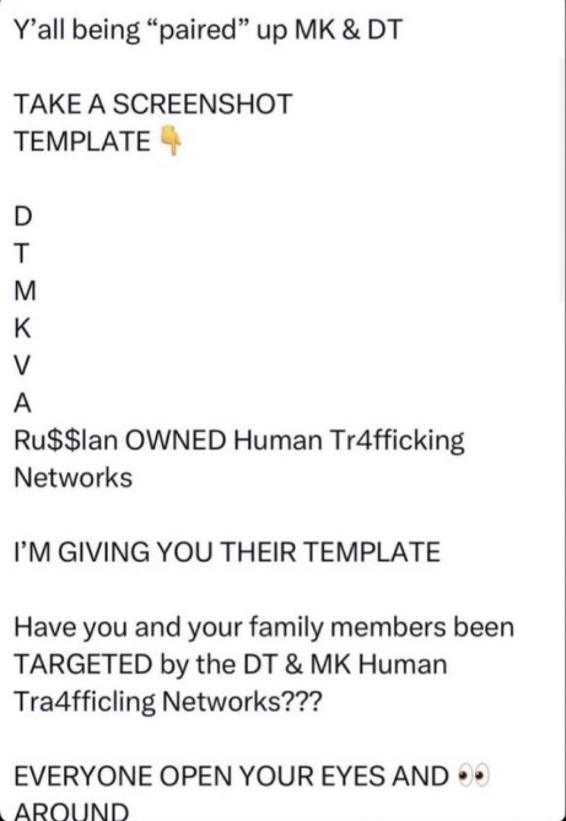 HangingDead_com's tweet photo. Freaky Friday’s
FRIENDLY PSYOP REMINDER

🚩
Y’all being PAIRED UP aka MATCHED UP into HUMAN TRAFFICKING NETWORKS‼️

They’ve been COMPROMISED‼️
🚩
Within those networks DISCOVERED T3RRORIST HUMAN TRAFFICKING NETWORKS

Esp DT &amp; MK
Are notoriously inhumane Human trafficking networks https://t.co/yUzsEHNYsP