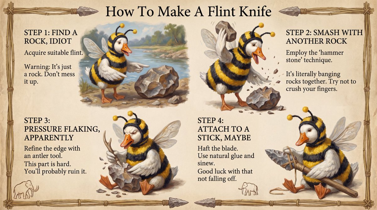 GOOSE__BEE's tweet photo. How To Make A Flint Knife https://t.co/jaWHF3B9A3