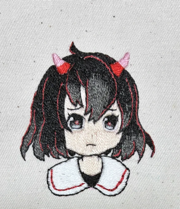 『ハァ…魔力もう無いわぁ』 #へんたつ #キャラ刺繍 #irodori刺繍班