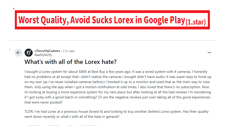LorexTest33244's tweet photo. Avoid Lorex due to comment of Google-Play👎👎 {Just A Brown Girl April 24, 2026 can never seem to get live feed or the recorded playback}👎(in a shell=>Terrible Chinese Lorex)176.6.961 https://t.co/4DxzB606k3