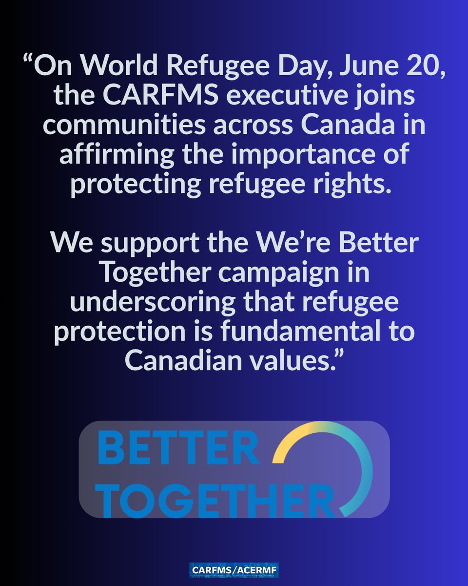 _carfms's tweet photo. 📣 Statement from the #CARFMS Executive for #WorldRefugeeDay

@ccrweb https://t.co/1EuonSrTo2