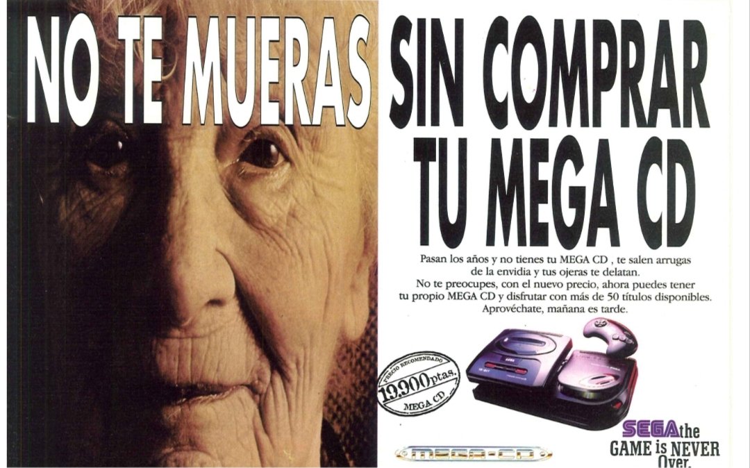 YumyYam2's tweet photo. ¡Eran otros tiempos! Llévate tu Mega CD a 19900 pesetas 💿
#Sega #MegaDrive #MegaCD https://t.co/w8DXjdKMZG