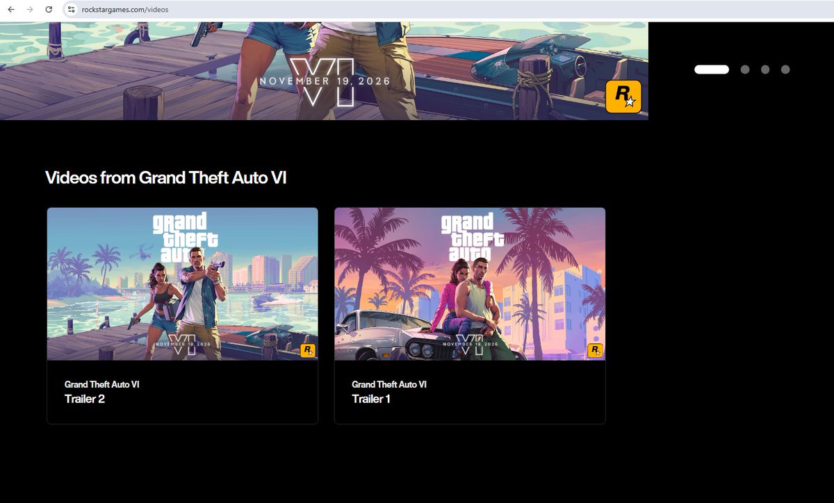 gamingskew's tweet photo. 🚨 Rockstar Games has officially removed the "NEW" tag from GTA VI Trailer 2.

For over a month, Trailer 2 carried the "NEW" label. Suddenly, just days before June 25, it's gone.

The GTA 6 marketing cycle has been unusually active recently, and removing the "NEW" tag could be a sign that Trailer 2 is no longer the newest thing Rockstar wants people focused on.

Gameplay Trailer might be coming. 👀🔥