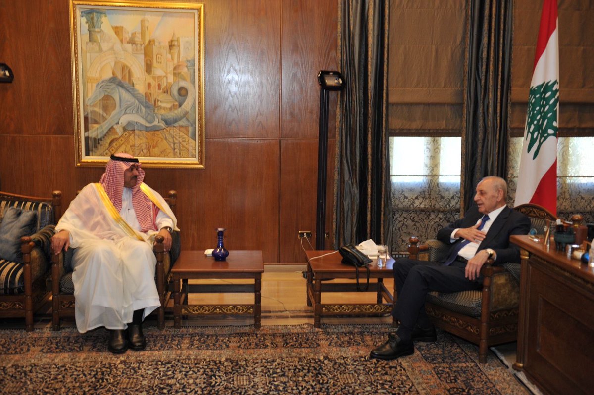 KSAembassyLB's tweet photo. استقبل دولة الرئيس/ نبيه برّي رئيس مجلس النواب اللبناني سعادة سفير خادم الحرمين الشريفين لدى الجمهورية اللبنانية الاستاذ / فهد بن عبدالرحمن الدوسري @FahadAALDOSARI ، وهنأ دولته سعادة السفير بمناسبة تقديم أوراق اعتماده سفيراً لخادم الحرمين الشريفين لدى الجمهورية اللبنانية، متمنياً له التوفيق في اداء مهام عمله .
وجرى خلال اللقاء بحث سبل تعزيز التعاون بين البلدين الشقيقين 🇱🇧🇸🇦
