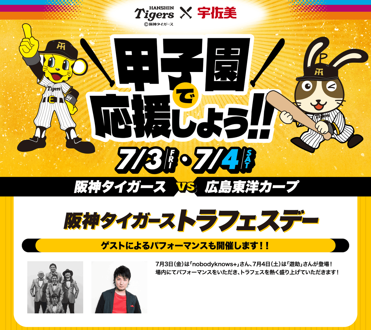 阪神タイガース vs 広島 7月3日(金) 1塁アルプス指定席 おとな券
