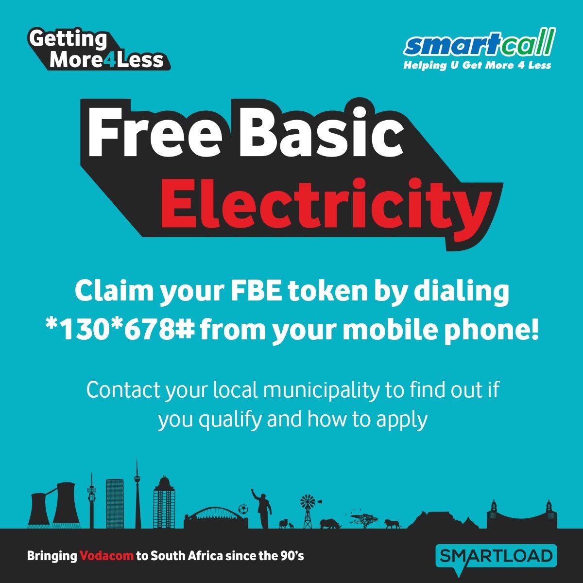 SmartcallVSP2's tweet photo. Claim your Free Basic Electricity on Smartload, Dial *130*678# and follow the prompts.
Learn more about FBE here: https://t.co/1yxHT7AyC6.
#GetMore4Less https://t.co/T9drBMCC4w