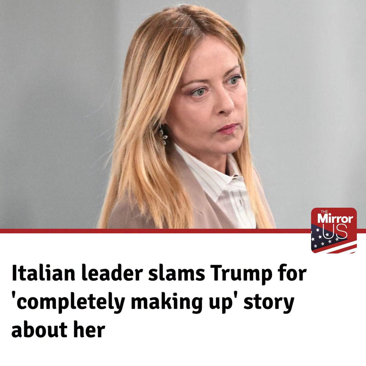 Gianl1974's tweet photo. BREAKING: Giorgia Meloni has called out Donald Trump's lies about her ⚠️

#GiorgiaMeloni #Italy #Trump #Politics #News https://t.co/IaVjcnfvR0