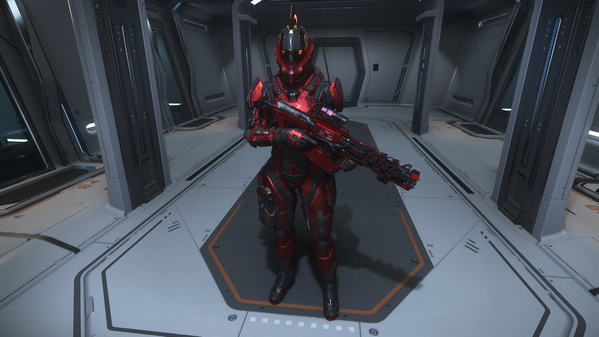 NeoSatellite's tweet photo. #StarCitizen #スターシチズン 
赤い装備と白い装備、どっちが好み？

因みに私はどっちも好きです・・・(￣▽￣) https://t.co/9Nawzz98JX