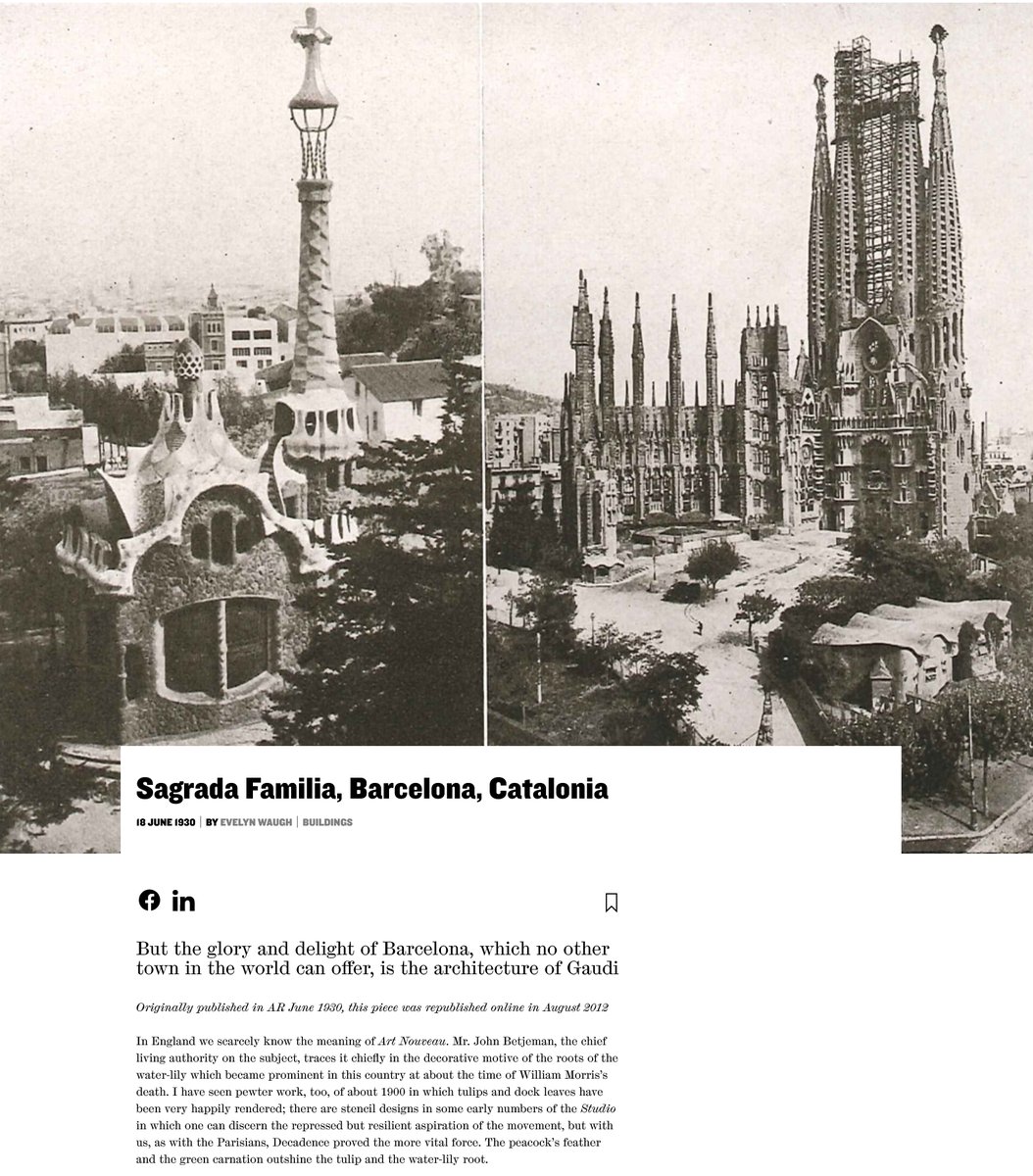 efemarq's tweet photo. #Taldiacomahir de 1930 es va publicar a una de les revistes d'arquitectura més prestigioses del món, la britànica "The Architectural Review" (avui dia la més antiga d'Europa), un gran reportatge sobre Gaudí i el seu temple, titulat:
"Sagrada Familia, Barcelona, Catalonia".
Fil 🇬🇧 https://t.co/qx02xNwZdJ