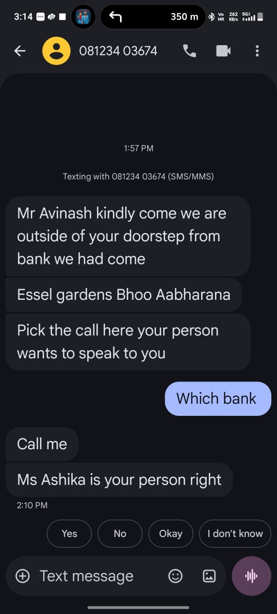 LegalActions_'s tweet photo. @AxisBank Your recovery agent Sharan Raj (9742369637) is repeatedly visiting my residence and harassing my wife. He has even threatened to stay outside my house and station people there. My family is terrified and my wife is suffering panic attacks. @RBI Please intervene. https://t.co/V0Kn5tBqEB