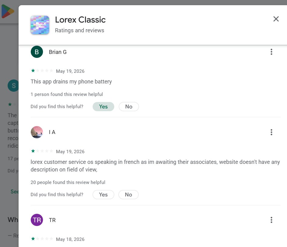 LorexTest33244's tweet photo. Bad Lorex in GooglePlay👎👎👎:  {What did AI say? AI said that Lorex is terrible and sucks app based on Google Play reviews. Yes.[Google-Play Comment](H I May 28, 2026 The worst company ever)}🤦‍(Finally=>Wicked-Lorex)218.6.959 https://t.co/YPnWLxw9BS