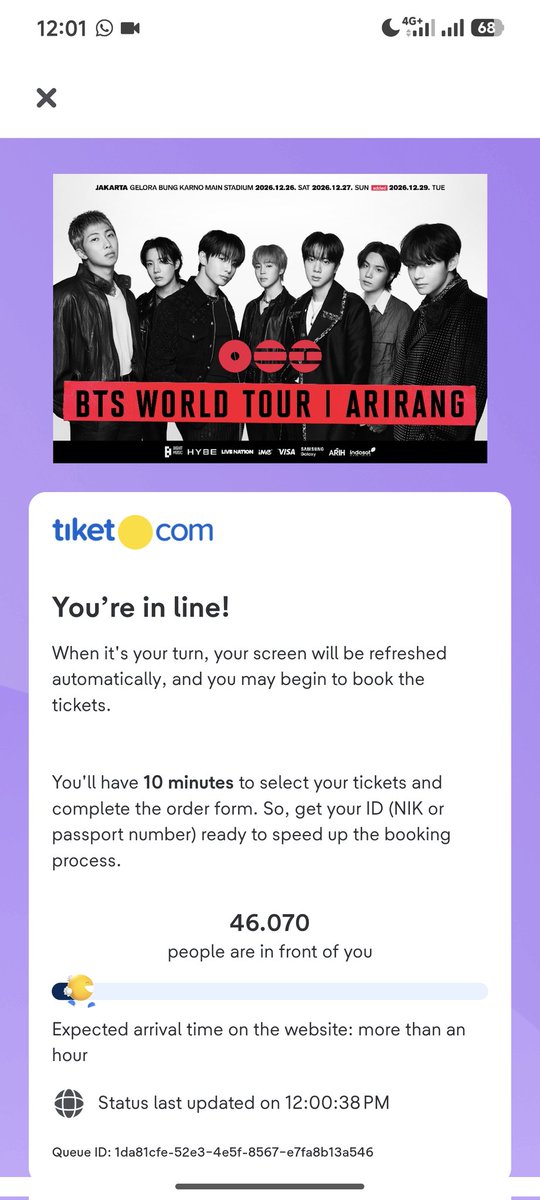 voyagerae's tweet photo. masih ga nyangka bisa secured sendiri, dapet antrian segini setelah day 1 day 2 antriannya di atas 500k terus😭
lancar jaya satset jam 12.16 udh secured😭🫶 https://t.co/QpqP4rBtoB