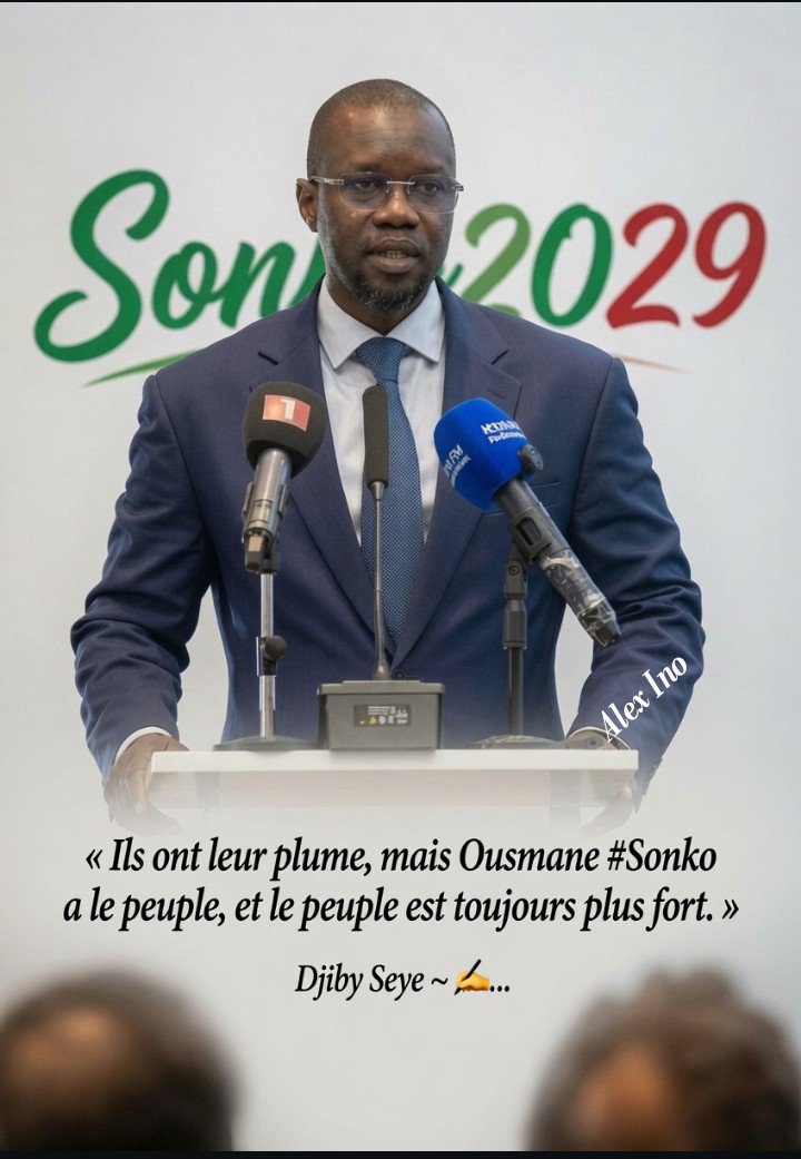 amuyakar_Ndoy's tweet photo. « Ils ont leur plume, mais Ousmane #Sonko a le peuple, et le peuple est toujours plus fort. » 

Djiby Seye  ~ ✍🏼  ...  Comedien https://t.co/A3X4mWNj7a