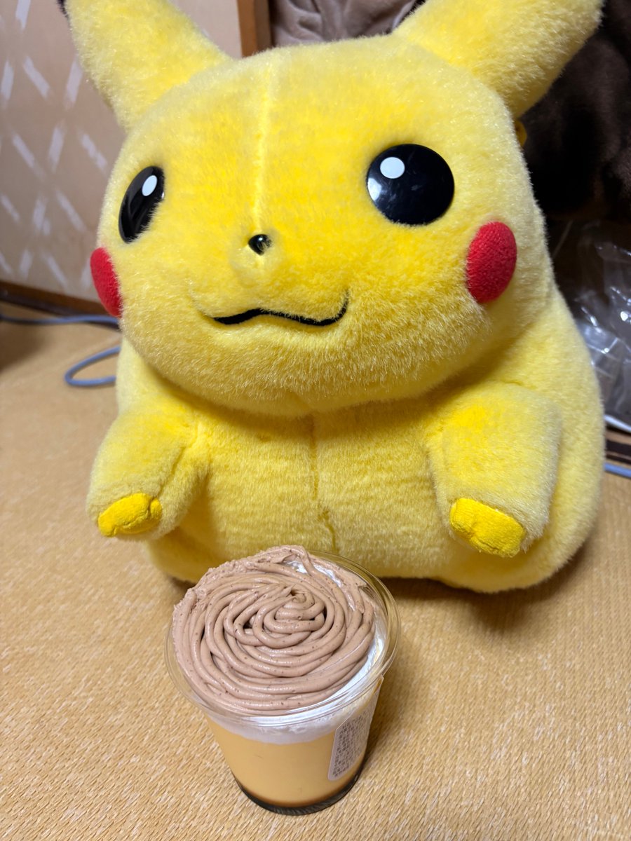 ピカチュウ　プリン 平日を乗り切ったら贅沢にスイーツを食べよう🍮今週は特大モンブラン