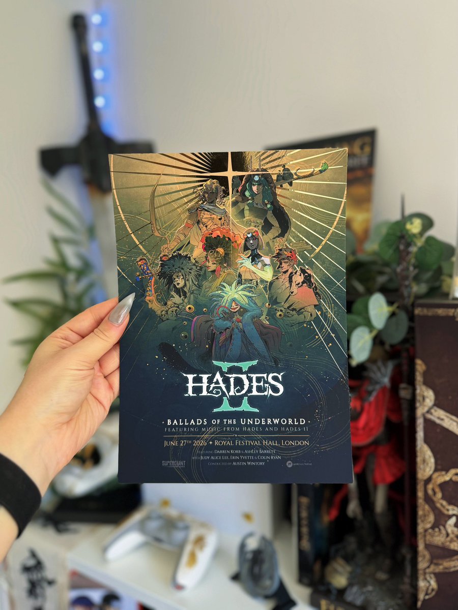 hellioncait's tweet photo. Look at this beautiful invitation I received in the post today! ✨ Thank you so much @TwitchUKI and @SupergiantGames for thinking of me, I can’t wait for the concert! https://t.co/26gnd6lk3q