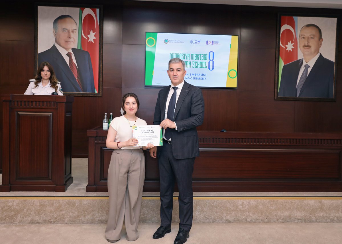 vhuseynov's tweet photo. Delighted to mark completion of #MigrationSchool-8 project with our partners from @UNmigration and young friends. As a valued annual tradition, the project helps equip young people with knowledge and skills on migration issues while contributing to preparing future professionals. https://t.co/jarWDRC7ty