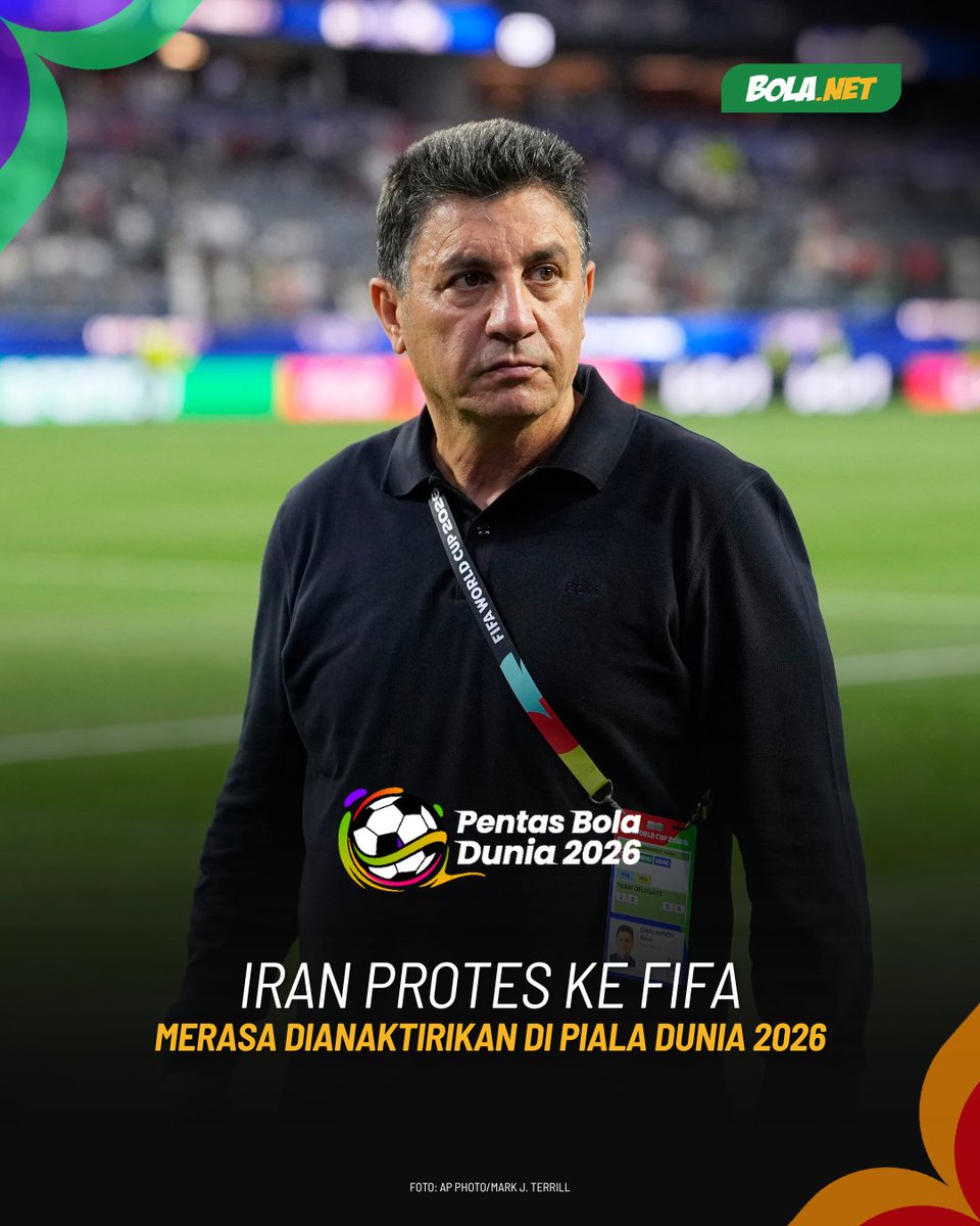 Bolanet's tweet photo. Iran melayangkan keluhan resmi ke FIFA terkait pembatasan perjalanan dan masalah visa yang dinilai mengganggu persiapan tim. FIFA diminta turun tangan karena Iran menilai ada ketidaksetaraan dalam perlakuan antar peserta.
#bolanet #blcgoks #pentasboladunia2026 #pialadunia2026 https://t.co/RiXKcMys3a