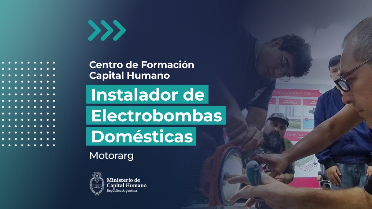 SPettovelloOK's tweet photo. Aprender un oficio tiene un valor cada vez mayor que permite desarrollar habilidades concretas y demandas del mercado laboral.

Junto a MotorArg formamos profesionales capacitados para realizar tareas de instalación, mantenimiento y reparación en sistemas de presurización, elevación, desagote, riego, recirculación y filtrado de piscinas.

Hay cupos disponibles. 

Podés inscribirte en https://t.co/LGzzkauXTz
@JMilei
